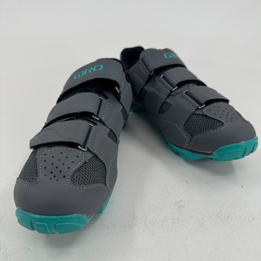 Giro Riela RII Cycling Shoes WOMENS Gray Blue Hook & Loop Close SIZE 8.5 - Picture 16 of 16